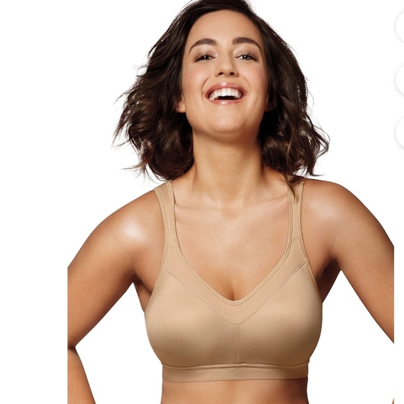 Playtex 18 Hour Active Breathable Comfort Wireless Nude Bra Sz 44D - Picture 1 of 10